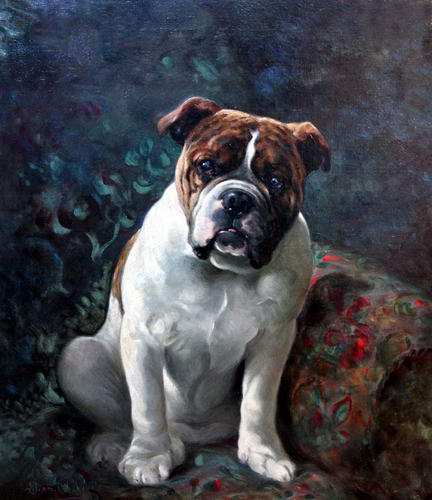 собака картина на холсте