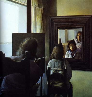 Дали повернувшись спиной, пишет портрет Галы