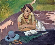 Reading Woman with Parasol